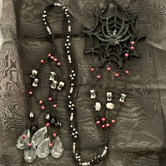 4.5ft. Spider Beaded Sun Catcher Door Curtain Hanger w Vintage Italian Crystal - Picture 5 of 12